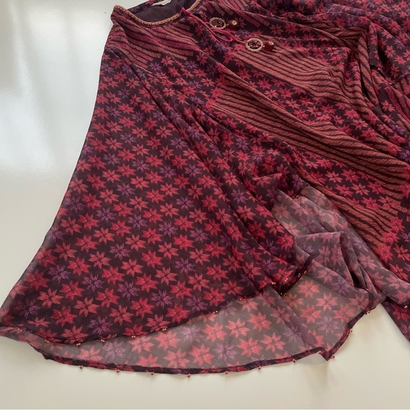 Soft Surroundings Women's Red Purple Boho Tassel Poncho Top Size 1X - Picture 6 of 9